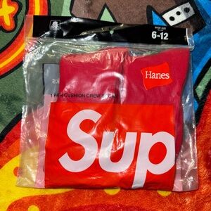 Hanes Vibrant Red Crew Socks